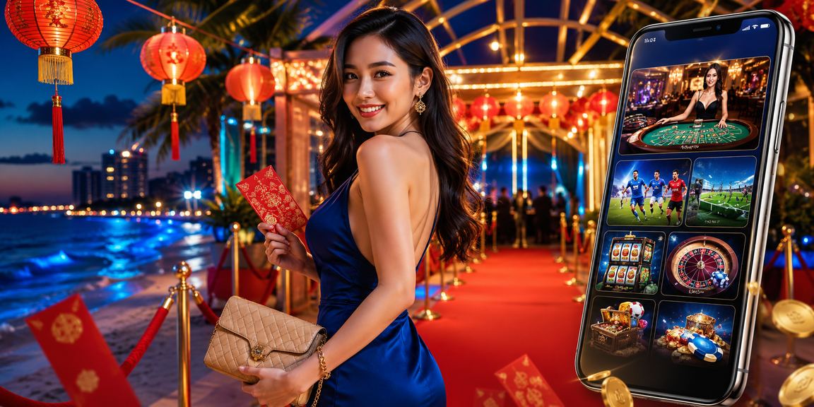 Cảnh đêm tại Vũng Tàu với phong lantern đỏ báo hiệu may mắn